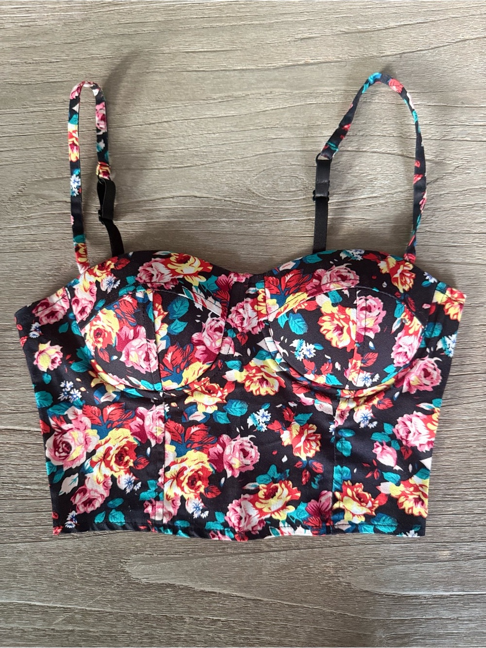 Charlotte Russe Whimsy Goth Cami Y2K Floral Bustier Size xs